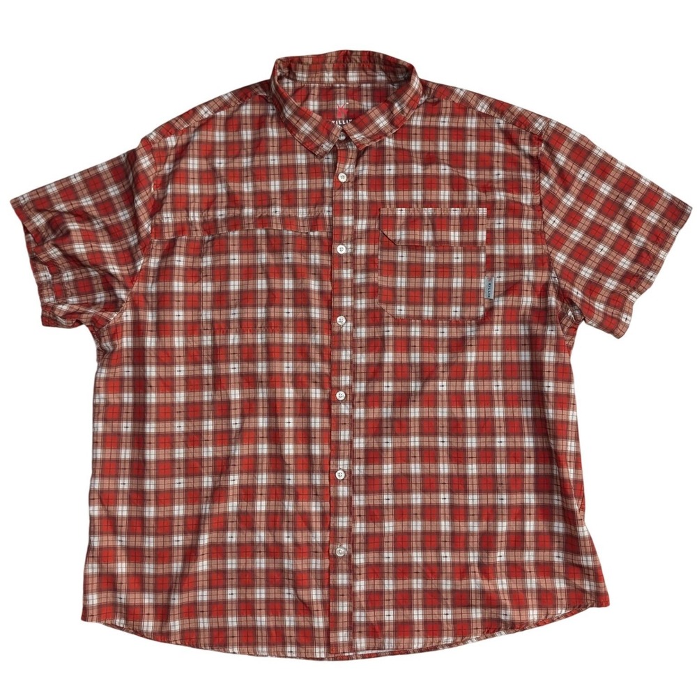 Killik Performance Fishing Shirt XXXL Red Plaid Short Sleeve Hiking Gorpcore 3XL